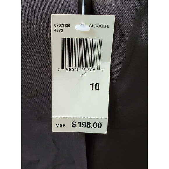 Max Studio Brown Polyester Single Breasted Two Buttons Fitted Blazer 10 NWT $198 - Picture 9 of 12